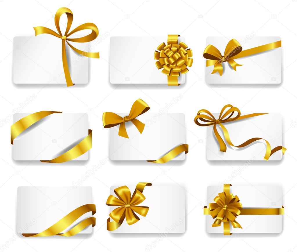 Beautiful cards with gold bows.