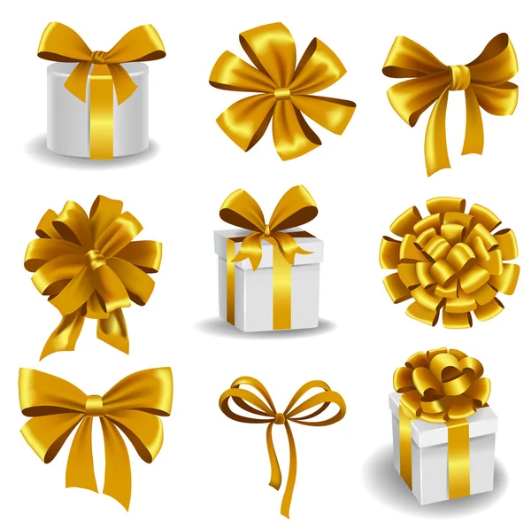 Goldene Geschenkbogen — Stockvektor