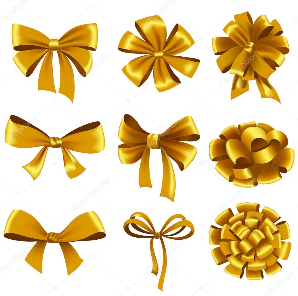 Gift bows with ribbons.