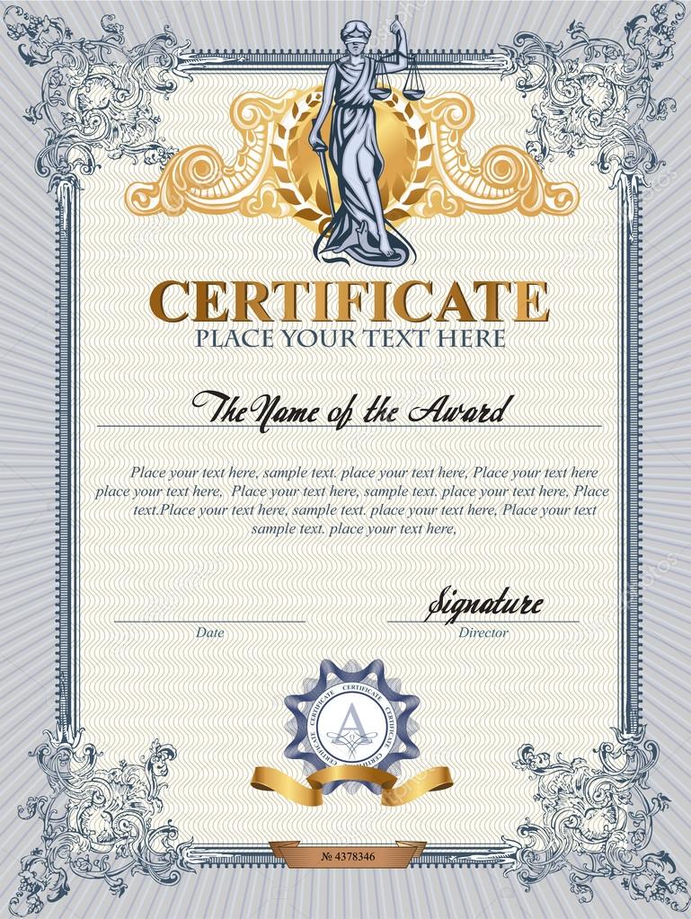 Certificate template with Femida.