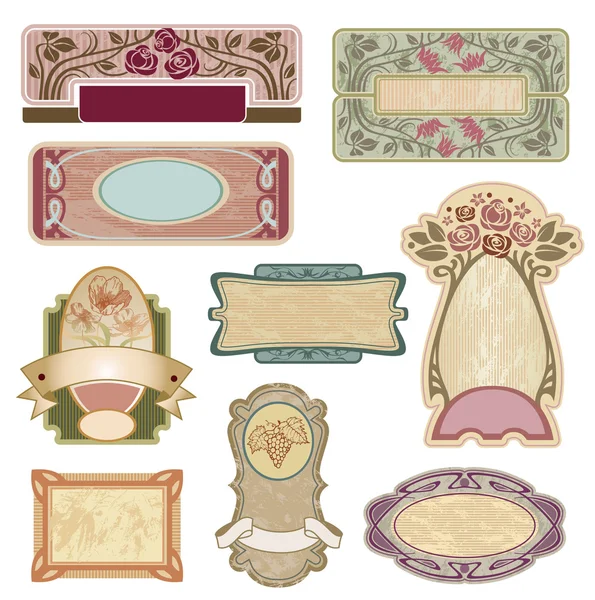 Étiquettes vintage ornées . — Image vectorielle