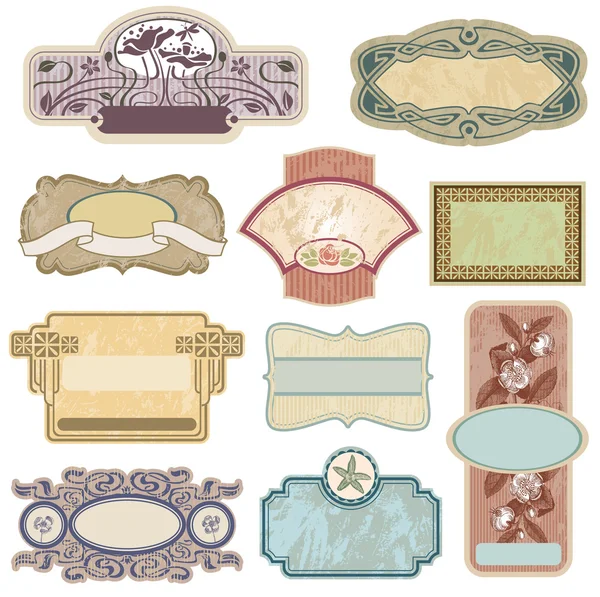 Ornate vintage labels. — Stock Vector