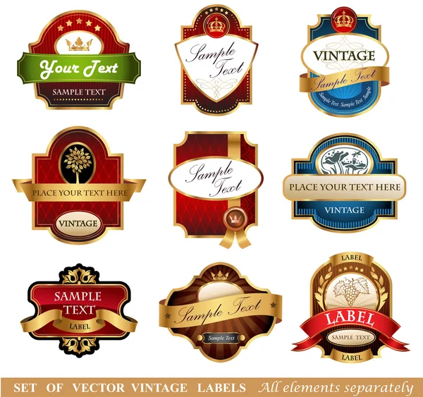 Vctor luxury labels — Stock Vector