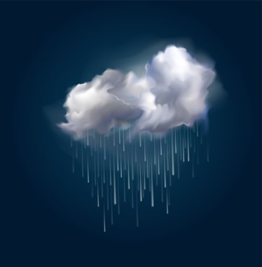 vektör bulut ve yağmur