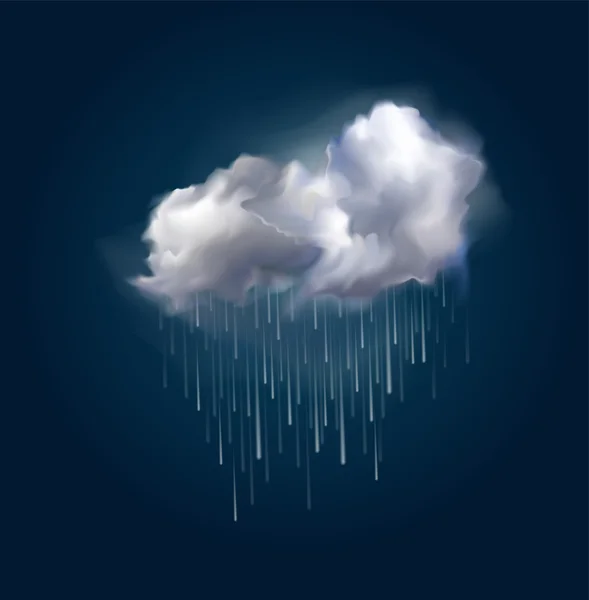 Nube vectorial y lluvia — Vector de stock