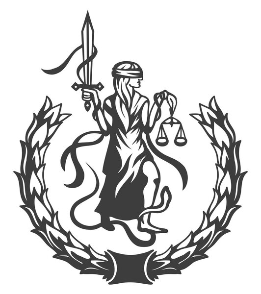 Femida vector illustration.