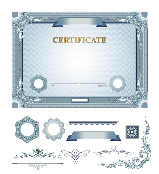 Certificaat met ontwerpelementen. — Stockvector