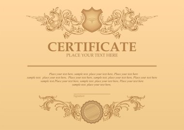 Vektör ayrıntılı sertifika