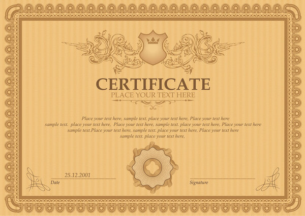 Vector  detailed certificate