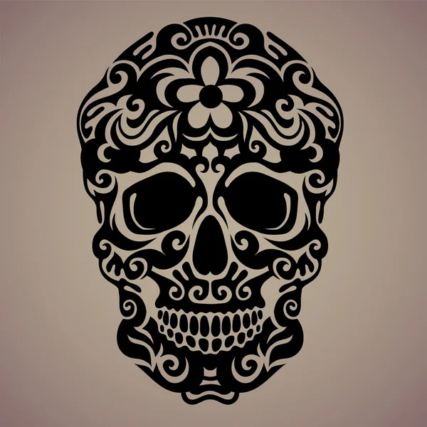 Ornamental art of a skull — Stock Vector