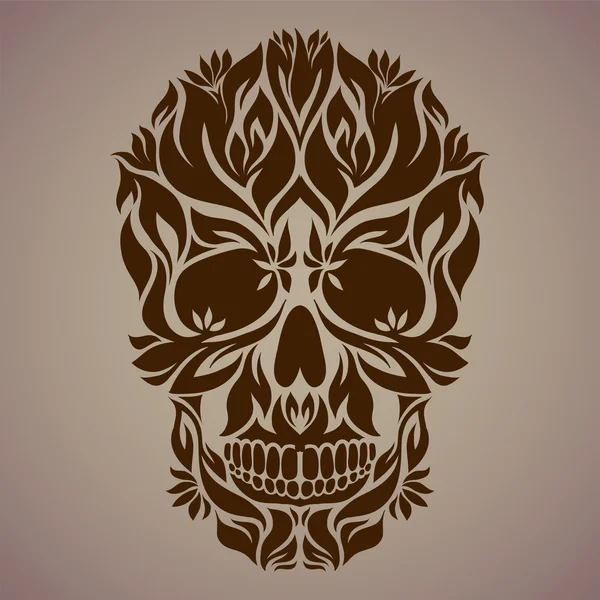 Ornamental art of a skull — Stock Vector