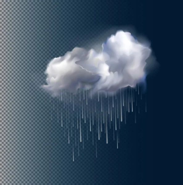 Nube vectorial y lluvia — Vector de stock