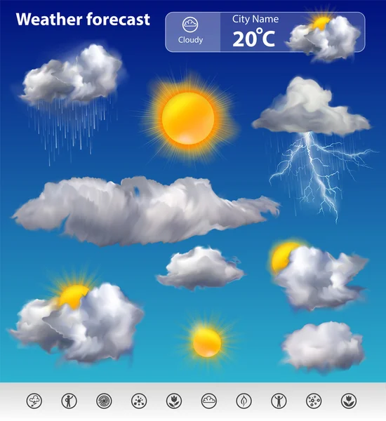 Previsioni meteo — Vettoriale Stock