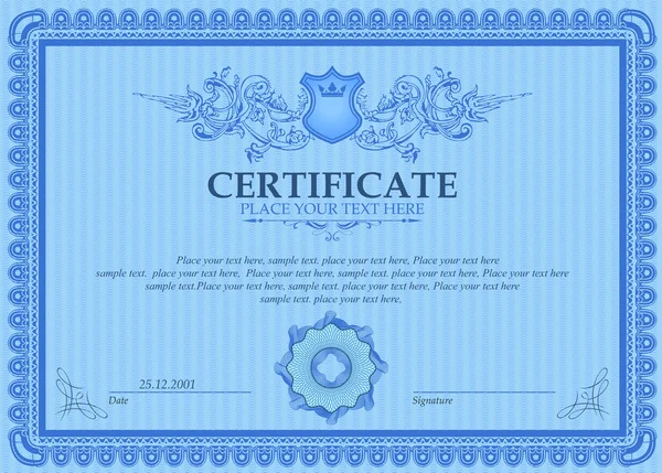 Templat sertifikat atau kupon - Stok Vektor