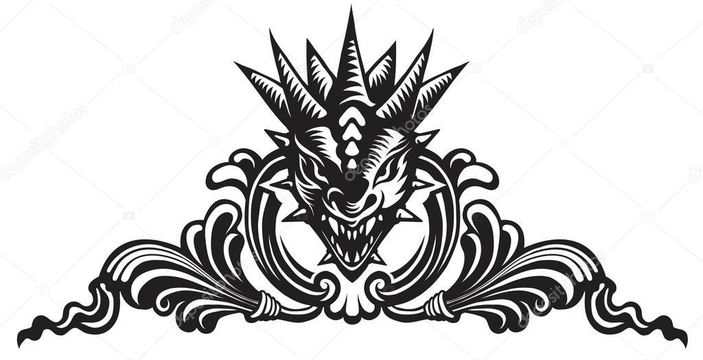 Dragons head, tattoo