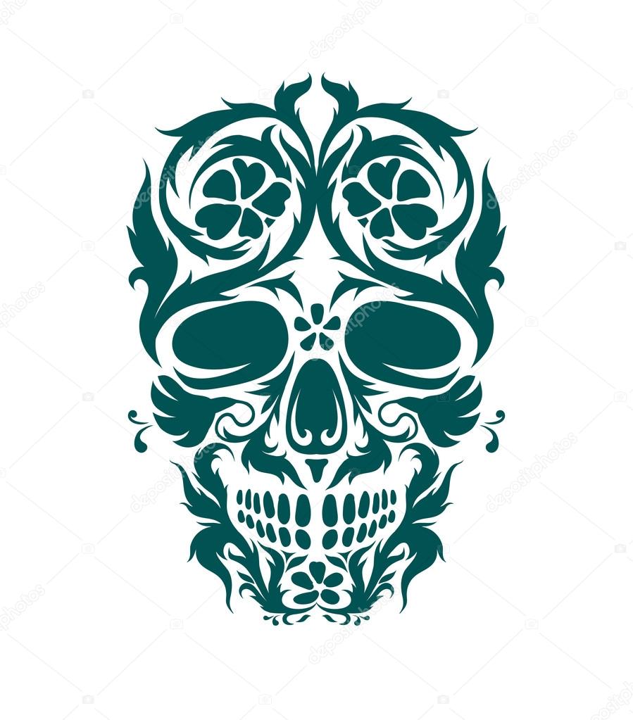 Ornamental art of a skull