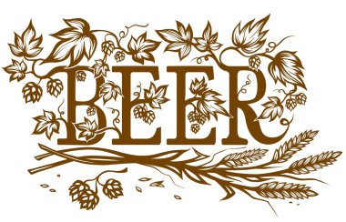 Süslü bira etikel.