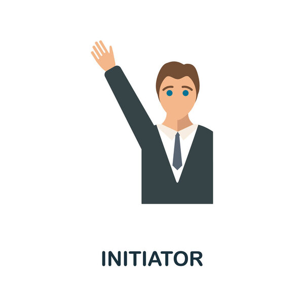 Initiator icon. Simple illustration from business growth collection. Monochrome Initiator icon for web design, templates and infographics.