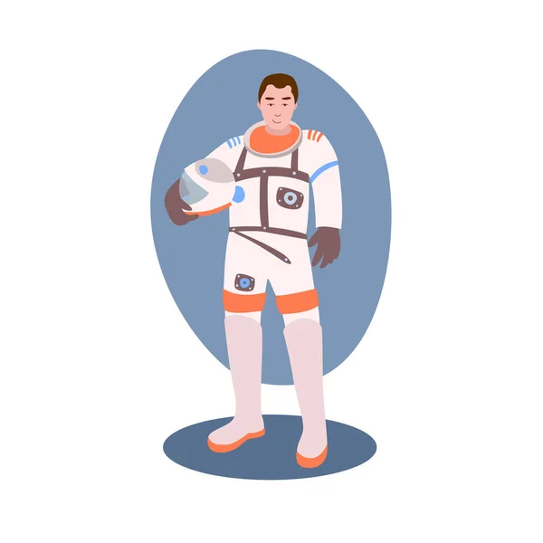 Illustrazione Vettoriale Astronauta Dalla Collezione Professioni Illustrazione Del Fumetto Piatto — Vettoriale Stock
