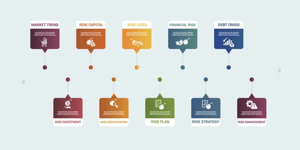 Vector Risk Management Infographic 템플릿 계획등을 색깔을 성냥개비 — 스톡 벡터