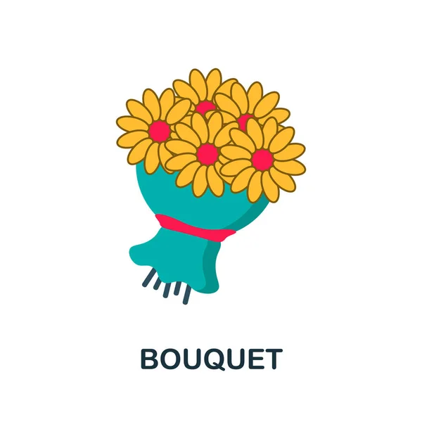 Bouquet图标 庆祝活动收集的简单例证 用于网页设计 模板和信息图形的单色选项卡图标 — 图库矢量图片