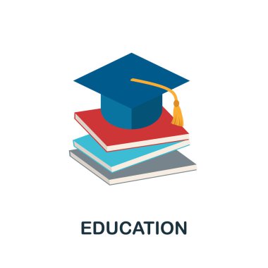 Eğitim ikonu. Yaratıcılık koleksiyonundan basit bir element. Web tasarımı, şablonlar, bilgi grafikleri ve daha fazlası için yaratıcı eğitim simgesi