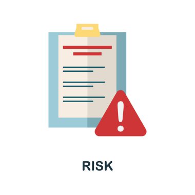 Risk simgesi. Temel değerler koleksiyonundan basit bir illüstrasyon. Web tasarımı, şablonlar ve bilgi grafikleri için tek renkli risk simgesi.