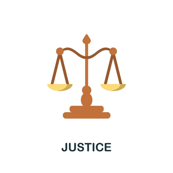 Gerechtigheid Icoon Eenvoudige Illustratie Uit Kernwaardenverzameling Monochrome Justice Icoon Voor — Stockvector