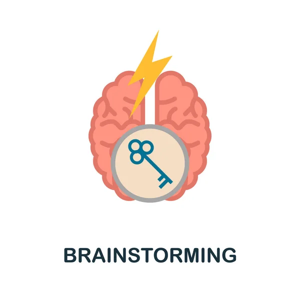 Brainstorming Ikonen Enkel Illustration Från Kritiska Tänkande Samling Monokrom Brainstorming — Stock vektor