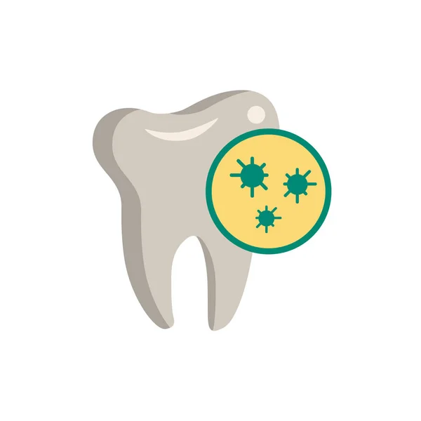 Germes Sur Les Dents Icône Illustration Simple Collection Dentisterie Icône — Image vectorielle