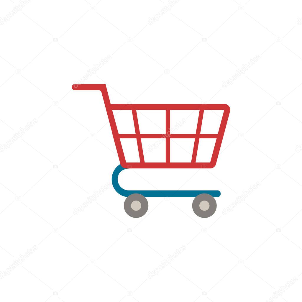 Supermarket Cart icon. Simple illustration from e-commerce collection. Monochrome Supermarket Cart icon for web design, templates and infographics.