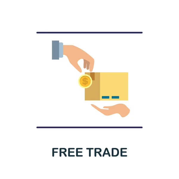 Symbol Des Freihandels Einfache Illustration Aus Ökonomischer Sammlung Monochromes Freihandelssymbol — Stockvektor