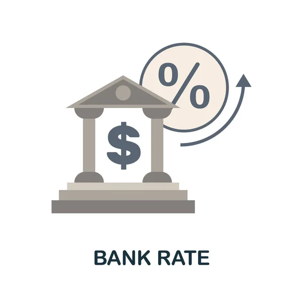 Icona Del Tasso Bancario Semplice Illustrazione Dalla Collezione Economica Monocromatico — Vettoriale Stock