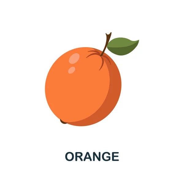 Ícone Laranja Ilustração Simples Coleção Frutas Ícone Laranja Monocromático Para — Vetor de Stock