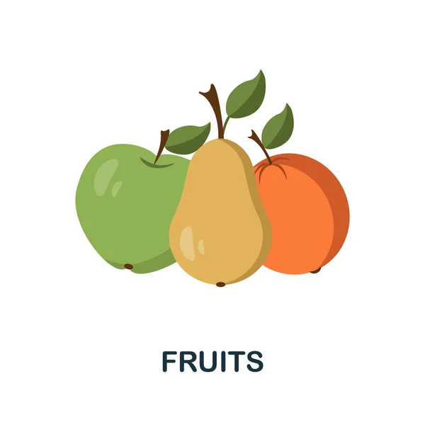 Icono Frutas Símbolo Frutas Elemento Línea Simple Para Plantillas Diseño — Archivo Imágenes Vectoriales