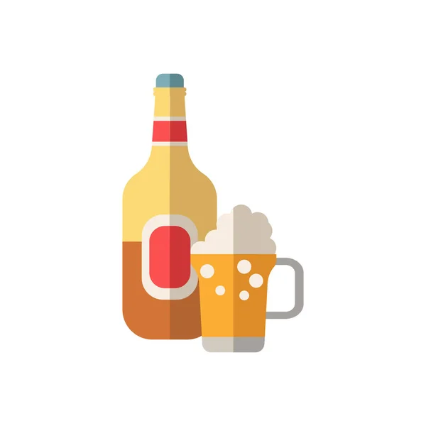 Cerveja Ícone Garrafa Ilustração Simples Coleção Grelhados Churrascos Cerveja Monocromática —  Vetores de Stock