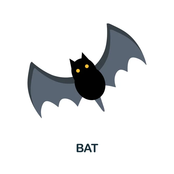 Ícone Morcego Ilustração Simples Coleção Halloween Ícone Morcego Monocromático Para —  Vetores de Stock