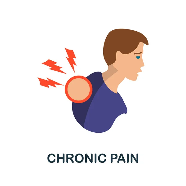 Ícone Dor Crônica Ilustração Simples Coleta Doenças Saúde Ícone Dor — Vetor de Stock