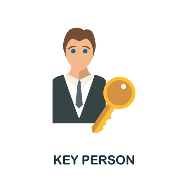 Schlüsselfigur Einfache Illustration Aus Der Personalsammlung Monochromes Schlüsselpersonen Symbol Für — Stockvektor