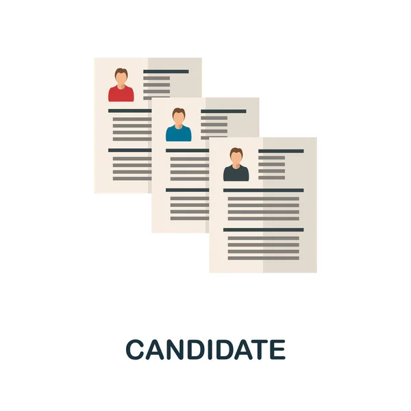 Kandidatikonen Enkel Illustration Från Personalinsamlingen Monokrom Kandidat Ikon För Webbdesign — Stock vektor