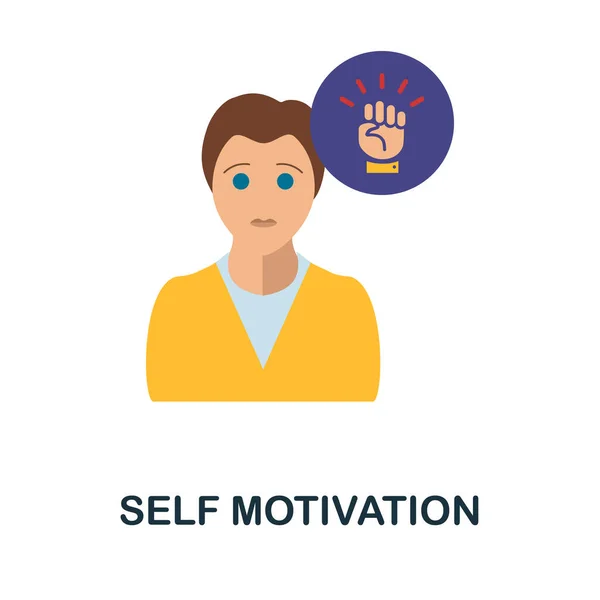 Selbstmotivation Ikone Einfache Illustration Aus Der Online Bildungssammlung Monochromes Selbstmotivierungs — Stockvektor