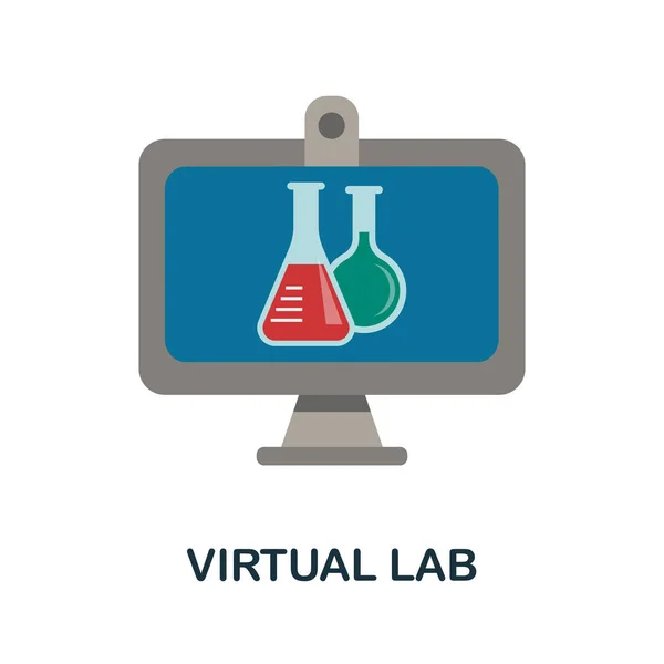 Ícone Laboratório Virtual Ilustração Simples Coleção Educação Online Ícone Laboratório —  Vetores de Stock