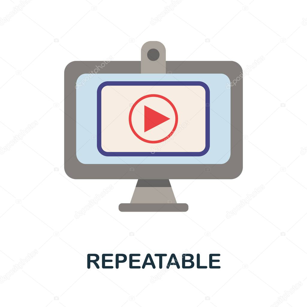 Repeatable icon. Simple illustration from online education collection. Monochrome Repeatable icon for web design, templates and infographics.