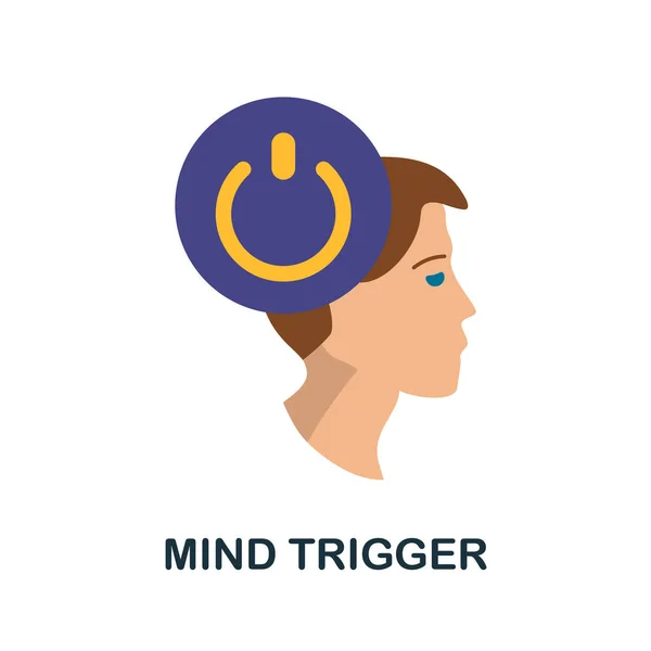 정신나간 트리거 아이콘이야 삽화입니다 Monochrome Mind Trigger Icon Web Design — 스톡 벡터