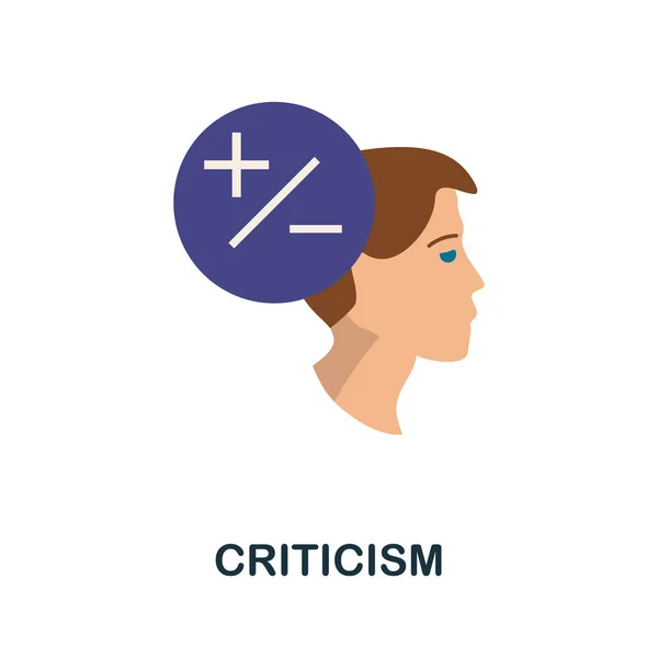 批评的象征 简单地说明从性格集合 用于网页设计 模板和信息图形的单色批评图标 — 图库矢量图片
