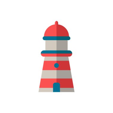 Deniz feneri ikonu. Liman koleksiyonundan basit bir öge. Web tasarımı, şablonlar, bilgi grafikleri ve daha fazlası için yaratıcı deniz feneri simgesi