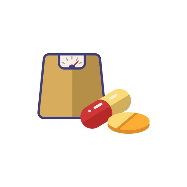 Ikona Dieta pilulka. Jednoduchý prvek z lékárny. Ikona Creative Diet Pill pro webdesign, šablony, infografiku a další — Stockový vektor