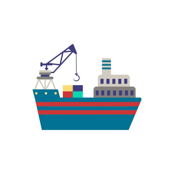 Crane Barge ikon. Egyszerű elem a kikötői gyűjteményből. Creative Crane Barge ikon web design, sablonok, infografikák és így tovább — Stock Vector