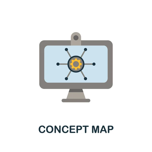 Concept Map Platt Ikon Enkel Illustration Från Projektledning Samling Monokrom — Stock vektor