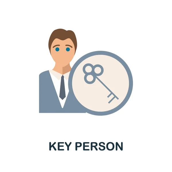Ikon Flat Person Kunci Dari Koleksi Manajemen Reputasi Simbol Orang - Stok Vektor